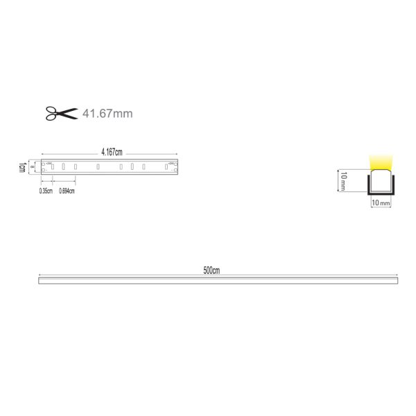 Led Rope Light Hydroflex Mini 5000 LED 5 Meters 3000K 10W 24VDC - Image 3