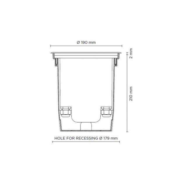 Χωνευτό Φωτιστικό Εδάφους Hydrofloor Medium Asymmetric Led Black 19W 3000K 230V IP67 Stainless Steel - Image 3