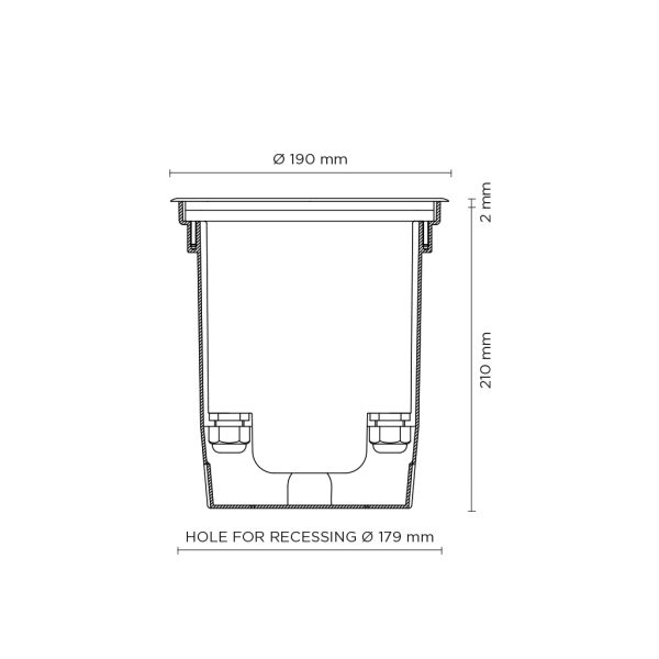 Χωνευτό Φωτιστικό Εδάφους Hydrofloor Medium Cob Led Black 19W 40°3000K 230V IP67 Stainless Steel - Image 3