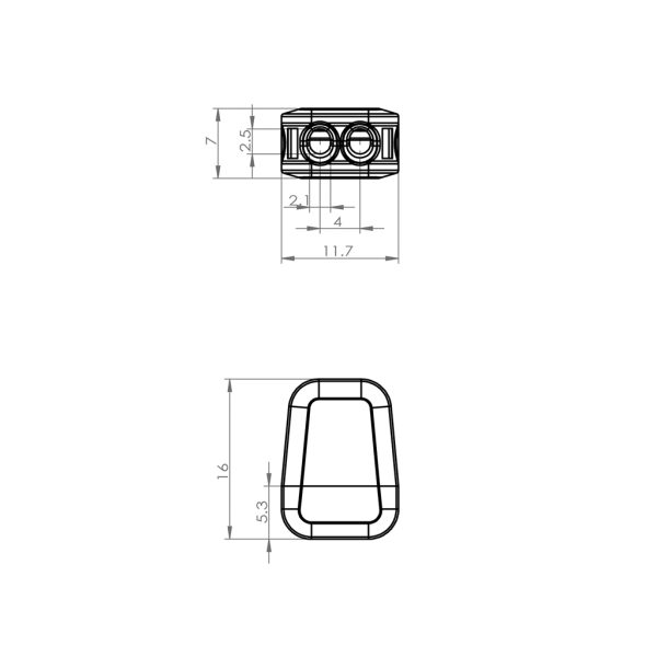 Κλέμμα Ταχείας Σύνδεσης 2P Λευκή 0.5-2.5mm2 Μονόκλωνο 24Α 250V d11.7l16h7mm PC & Copper& ST 301 - Image 2