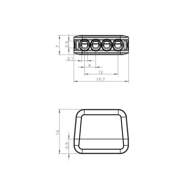 Push Wire Quick Connector 4P Red 0.5-2.5mm2 Hard Wire 24Α 250V d19.7l16h7mm PC & Copper& ST 301 - Image 2