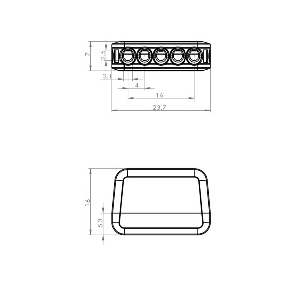 Push Wire Quick Connector 5P Yellow 0.5-2.5mm2 Hard Wire 24Α 250V d23.7l16h7mm PC & Copper& ST 301 - Image 2