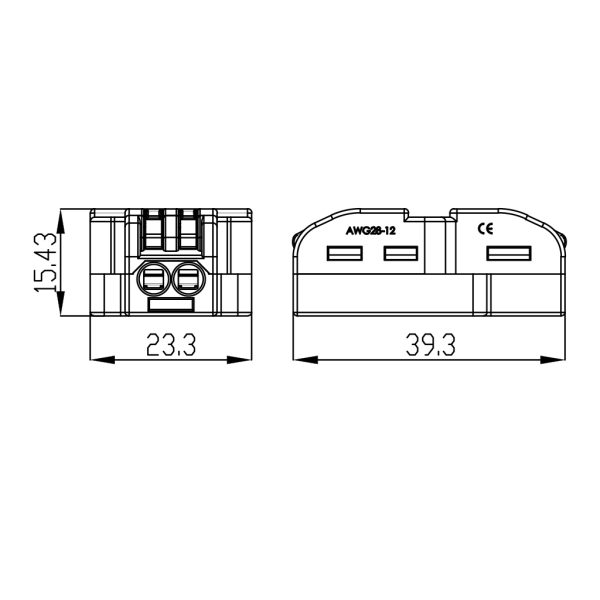 Κλέμμα Αντάπτορ Με Μοχλό 2 σε 4 0.2-4mm2Μονόκλωνα & 0.2-2.5 mm2Πολύκλωνα 32Α 250V d23.3l39.3mm - Image 2
