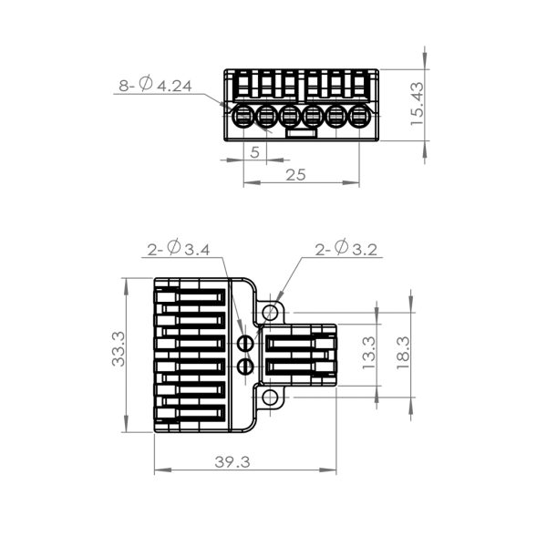 Κλέμμα Αντάπτορ Με Μοχλό 2 σε 6 0.2-4mm2Μονόκλωνα & 0.2-2.5 mm2Πολύκλωνα 32Α 250V d33.3l39.3mm - Image 2