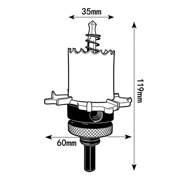 Trimless Tool For Fittings With Cutout 60/35mm, Drywall or Wood With Milling Depth of 3mm, Bi-Metal - Image 3