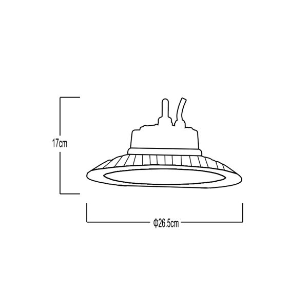 Καμπάνα Led Band Ufo 100W 4000K 120° IP65 Μαύρη 5 Έτη Εγγύηση@@ - Image 4