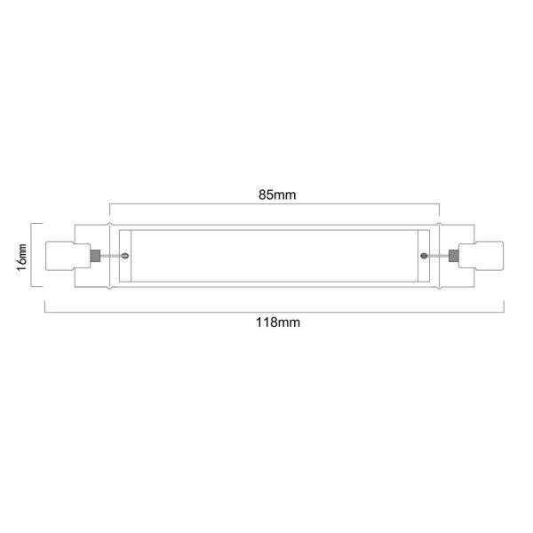 Λαμπτήρας Band Led R7S 10W COB 4000K h118xd16mm 230V Γυάλι - Image 2