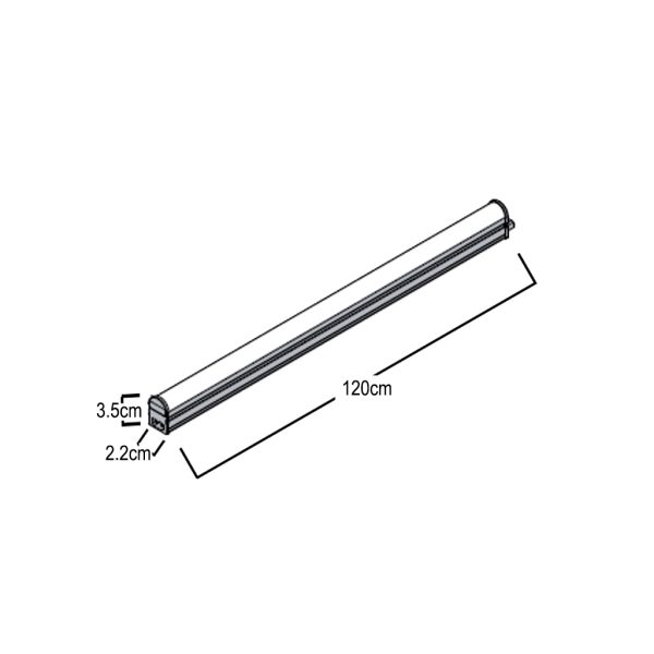 Φωτιστικό T5 Led 18W 3000K 120cm με καλώδιο 18cm - Image 3