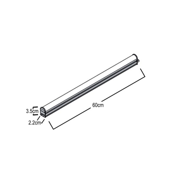 Φωτιστικό Τ5 Led Band 9W 3CCT 3000-4000-6000K 60cm Με Καλώδιο 18cm 180-265Volt - Image 3