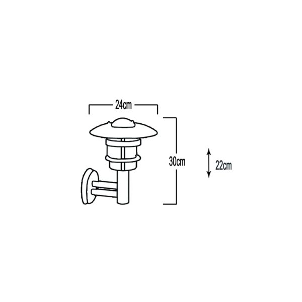Wall Fitting Inox E27 max 15W IP44 TL-10231@ - Image 2