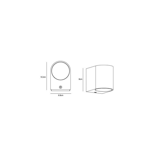 Wall Light Hip Gu10 IP44 Corten Max35W h8w6.8d9.2cm - Image 2