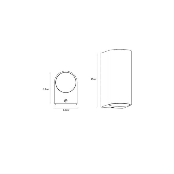 Επίτοιχο Φωτιστικό Hip Corten(Σκούρο Καφέ) 2xGU10 Max 2Χ20W IP44 h15.2w6.5d9.7cm - Image 2