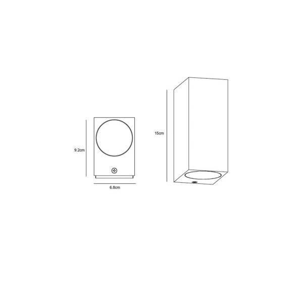 Wall Light Hop 2xGU10 IP44 Corten Max 2Χ20W h15w6.8d9.2cm - Image 2