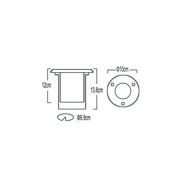 Recessed Fitting Gio Gu10 IP67 ST304 Stainless Steel Frame Max35W With Plastic Box - Image 3