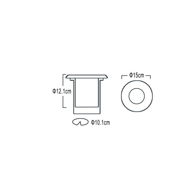 Recessed Silver Undergound Fitting Led 3W 12VDC Blue With Plastic Mounting Box LD052G Cutout 10.1cm Βάθος12.1cm@ - Image 2