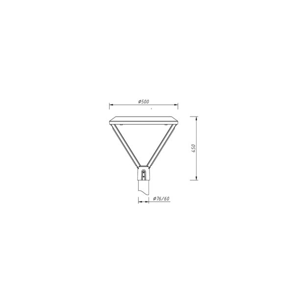 Pole Top Led Evo Band 60W 4000K IP65 Dark Grey Ral7016 ≥10KV St316 Screws 100-240VAC d50cm - Image 4