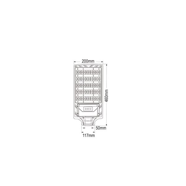 Ηλιακό Φωτιστικό Δρόμου Led Band 30W 6500K Φ50mm Μαύρο 20*9*46cm με Ανιχνευτή Κίνησης 5Ah DC3.2V - Image 3
