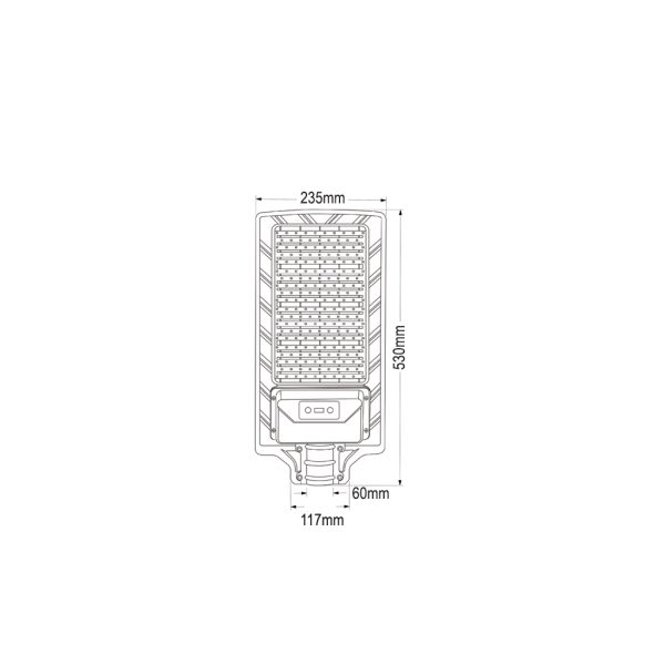 Ηλιακό Φωτιστικό Δρόμου Led Band 50W 6500K Φ60mm ΜΑΥΡΟ 23.5*10.2*53cmμεΑνιχνευτή Κίνησης 10Ah DC3.2V - Image 3