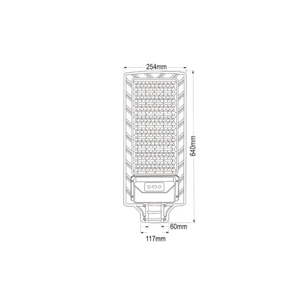 Ηλιακό Φωτιστικό Δρόμου Led Band 70W 6500K Φ60mm ΜΑΥΡΟ 25.4*10.2*64cmμεΑνιχνευτή Κίνησης 15Ah DC3.2V - Image 3