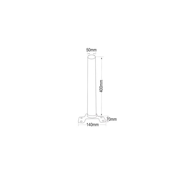 BLACK METAL WALL BRACKET Φ50mm 45cm LONG WITH SCREWS AND WALL PLUG - Image 3