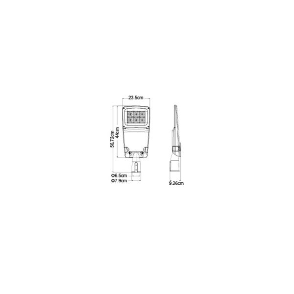 Street Light Aiolos Band 45W 4000K IP66 Dark Grey Surge Protection≥6KV,100-277VAC,7 Warranty,150x75°,567x235x92mm,Enec Certified - Image 3