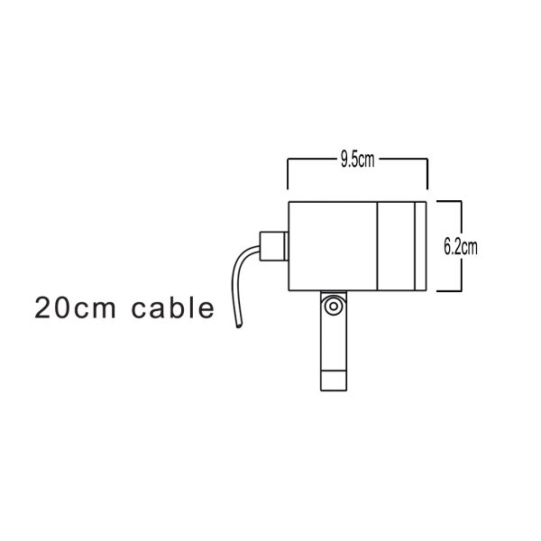 Projector Fabric-3 Led 9W 7-60° 3000Κ Black IP65 h10.8d6.2cm 20cm 3x0.75mm2 Cree Chip - Image 4
