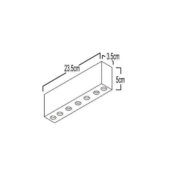 Επίτοιχο Φωτιστικό Rec 14W 10° 3000K Ανθρακί IP65 l23.5d3.5h5cm 230V - Image 3
