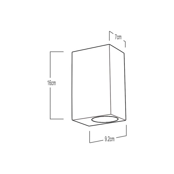 Wall Light Matrix White IP44 2xGU10 7W h16w7d9.2cm Seaside Class ABS,PC - Image 3
