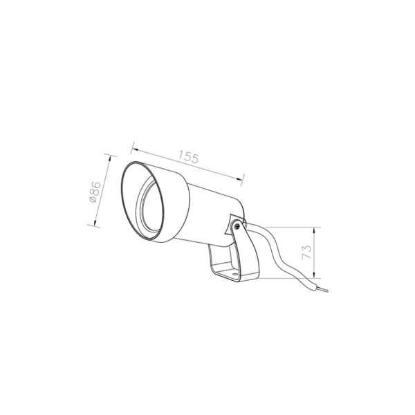 Adjustable Projector Baron Dark Grey IP65 Gu10  Max 7W Seaside Class-ABS/PC/GLA 30cm 2*0.75mm2 CABLE - Image 3