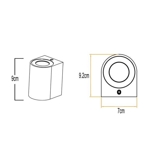 Επίτοιχο φωτιστικό Curba Λευκό IP44 GU10 max 7W ABS+PC seaside class h9x7cm - Image 3
