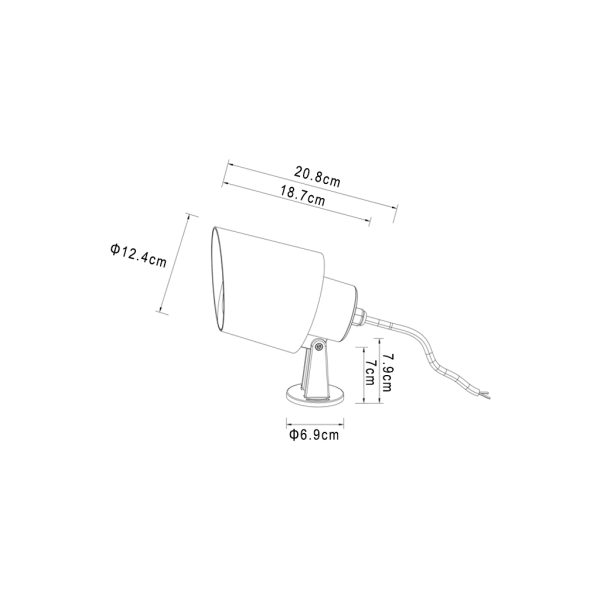 Spot Arian Λευκό IP65 GU10-ES-111/E27-PAR-30 MAX 15W seaside class-ABS/PC/GLA 30cm 2*0.75mm2 καλώδιο - Image 4
