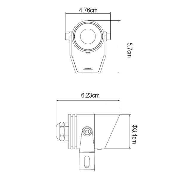 Outdoor Projector Tondo 4W 2700K Black 30° IP67 l6.23d4.76cm 24VDC 2x0.75mm2 0.5m H05RN,Class III,PWM Dim, Lumileds Chip - Image 3