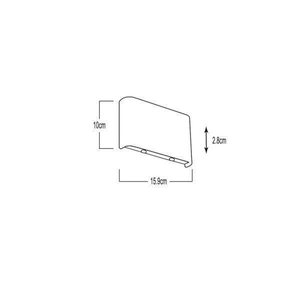 Στεγανό φωτιστικό επίτοιχο 4x1W Curve IP54 10° 230V - Image 2
