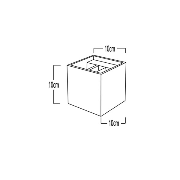 Επίτοιχο Φωτιστικό Box Alu IP54 2x3W 3000K@ - Image 3