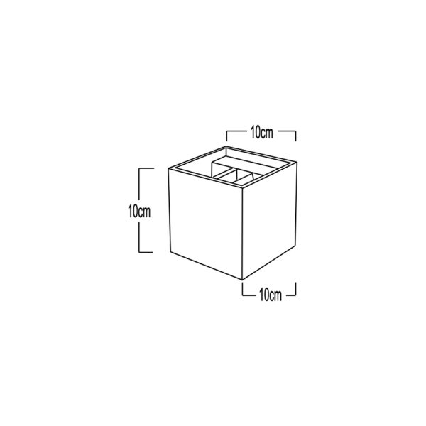 Επίτοιχο Στεγανό Φωτιστικό Box Ανθρακί IP44 2x4W 3000K,h10w10d10cm, 0-110°,Αλουμινίου - Image 4