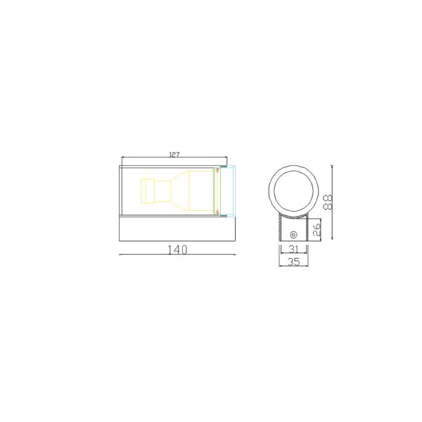 WALL FITTING FLEX DARK GREY IP44 GU10 MAX 35W  H14xD6CM - Image 2