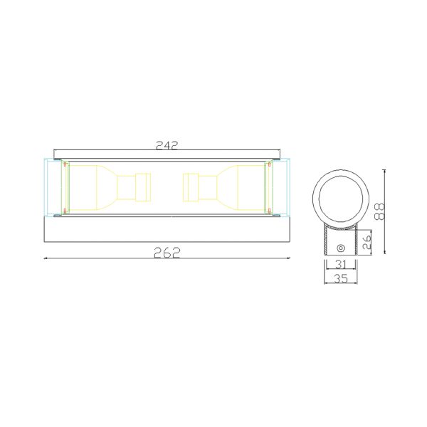 WALL FITTING FLEX BLACK IP44 2XGU10 MAX 35W  H26.2xD6CM - Image 2