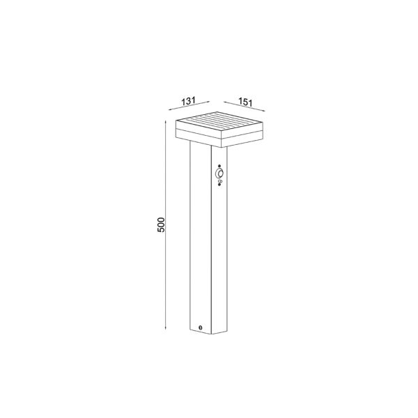 BOLLARD ILIOS 6W IP44 50CM DARK GREY 4000K 2200mAh 3.7V - Image 4