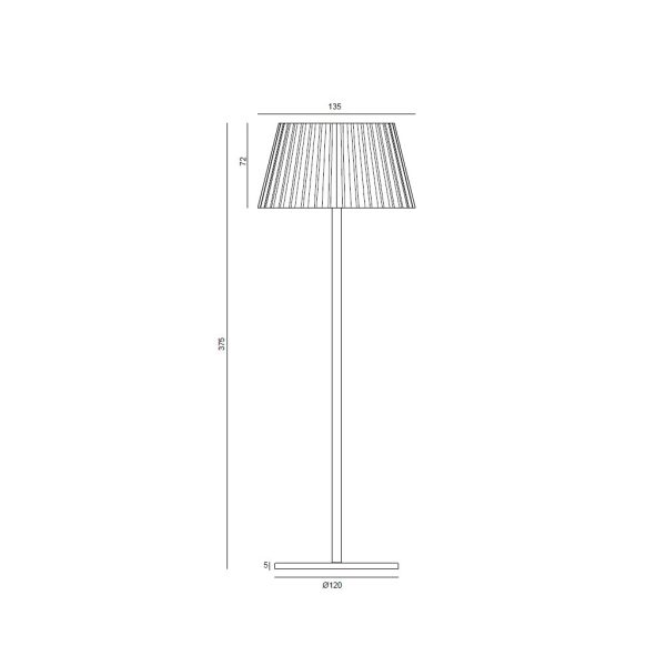 Επιτραπέζιο Dres 2.5W IP54 Λευκό 3000K 2000mAh h37.5d13.5cm base 12cm Dim USB-C - Image 2