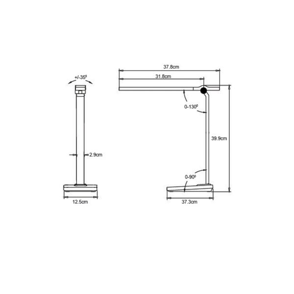 Επιτραπέζιο Parrot Max10W Μαύρο 3000K/4000K/6000K 3CCT Change 230V h39.9d38cm 5-100%Dim 1.3m Adaptor - Image 3