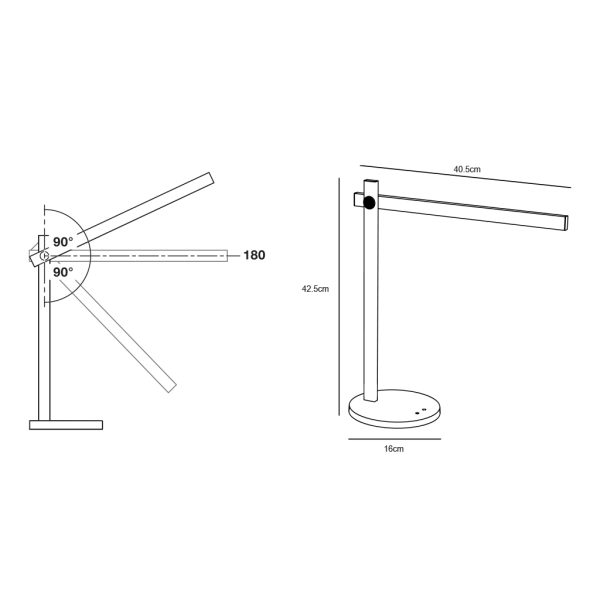 Επιτραπέζιο Domo Max8W Μαύρο 3000K/4000K/6000K 3CCT Change 230V h42.5d40.5cm 3 Step Dim 1.8m Adaptor - Image 3