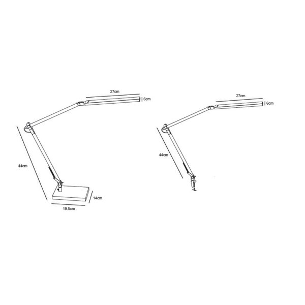 Επιτραπέζιο Clamp 13W Μαύρο 3000K/4000K/6000K 3CCT Change h47d64cm 3StepDim 1.8mAdaptor Μέγγενη&Βάση - Image 3