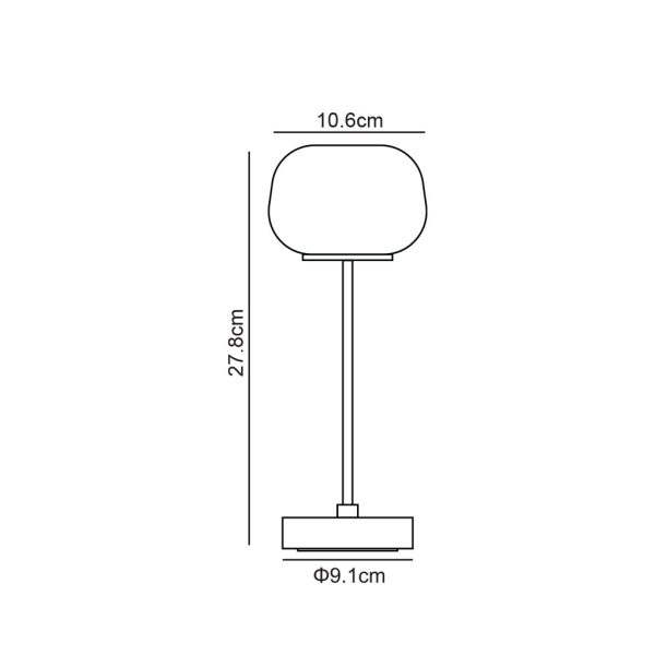 Επιτραπέζιο Φωτιστικό Baloon 3W IP43 Antique Brass 2700K 2000mAh h27.8d10.6cm Dim 1m USB-C Metal&Gla - Image 3