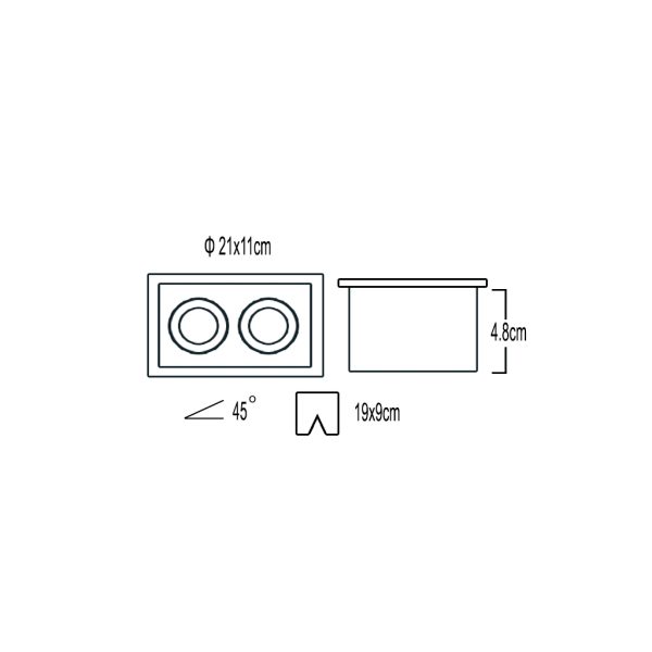 Recessed Downlight DOS 2X50W GU10 white mat 45⁰ (sandy) with plastic covers at the end of the spring - Image 3