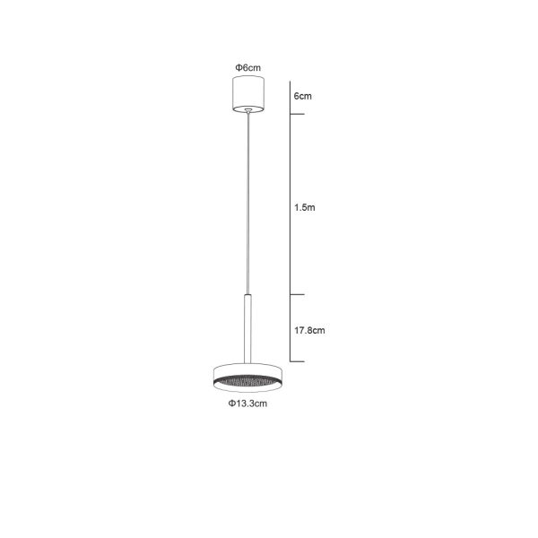 Κρεμαστό Φωτιστικό Pendo Gun Metal 10W 3000K CRI>90 d13.3h17.8cm 1.5m Μαύρο Καλώδιο 2x0.30mm² 230V - Image 4