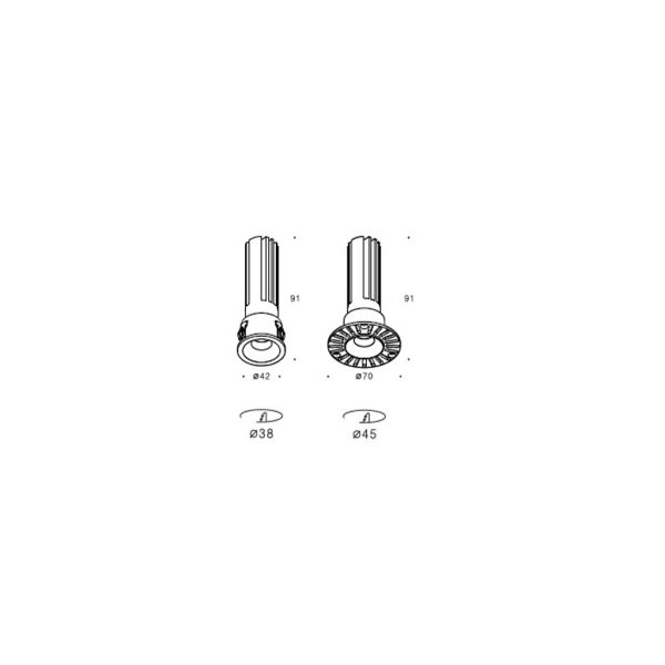 Downlight Tera Black 10W 2700K 36° CRI>90 250mA 36V  d3*h9cm Bridgelux Chip (Sandy) 5yrs warranty - Image 5