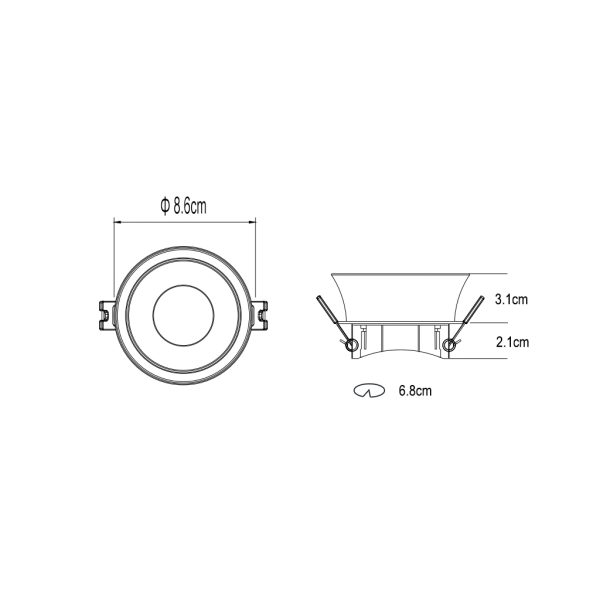 RECESSED DOWNLIGHT NOIR GU10 WHITE IP44 PC Φ86Χ53mm SEASIDE CLASS WITH CLEAR DIFFUSER - Image 4