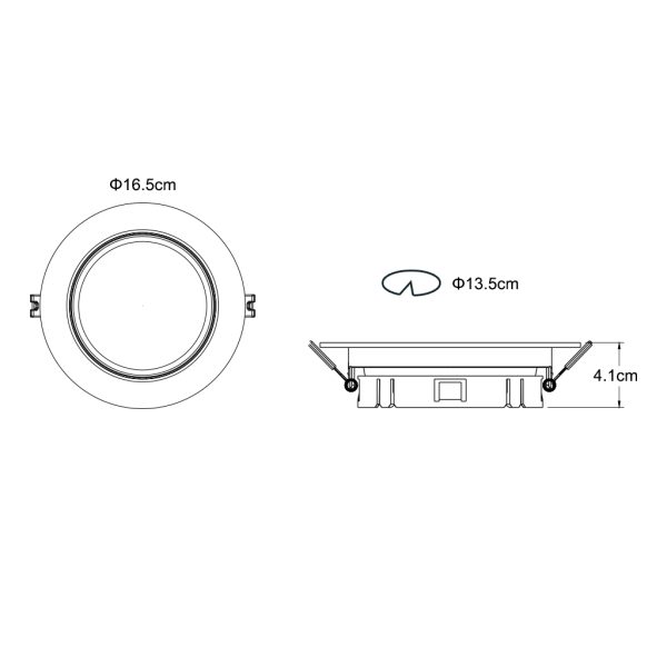 Recessed rotating downlight Syra Black Gu10 QR-111 15W Pc Φ165xH41mm Seaside Class cutout 135mm - Image 2