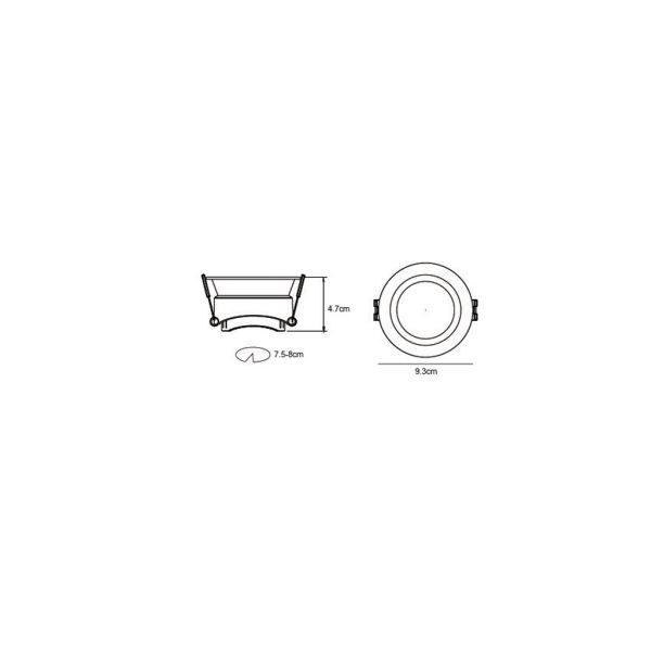 Χωνευτό Φωτιστικό Nolan GU10 Max10W Μαύρο IP65 PC Φ93x45mm Κοπή 75mm Seaside class  R50 - Image 3