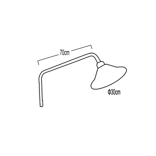 Wall fitting DEH E27 max 160W with painted diffuser and galvanized bracket - Image 2
